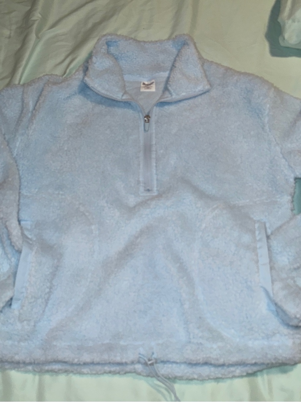 No Boundaries Light Blue Sherpa Half-Zip Pullover Lg 12/14 NWOT